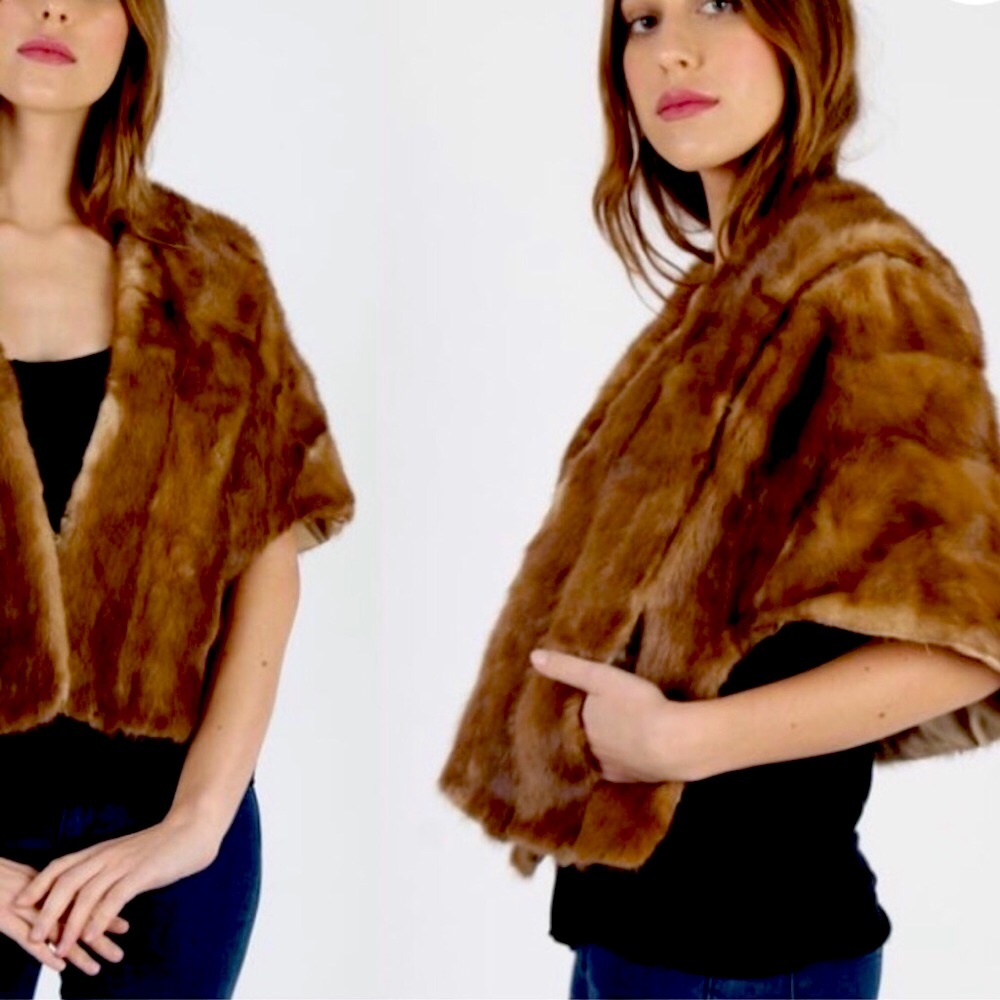 Fur Vintage Authentic Mink Cape